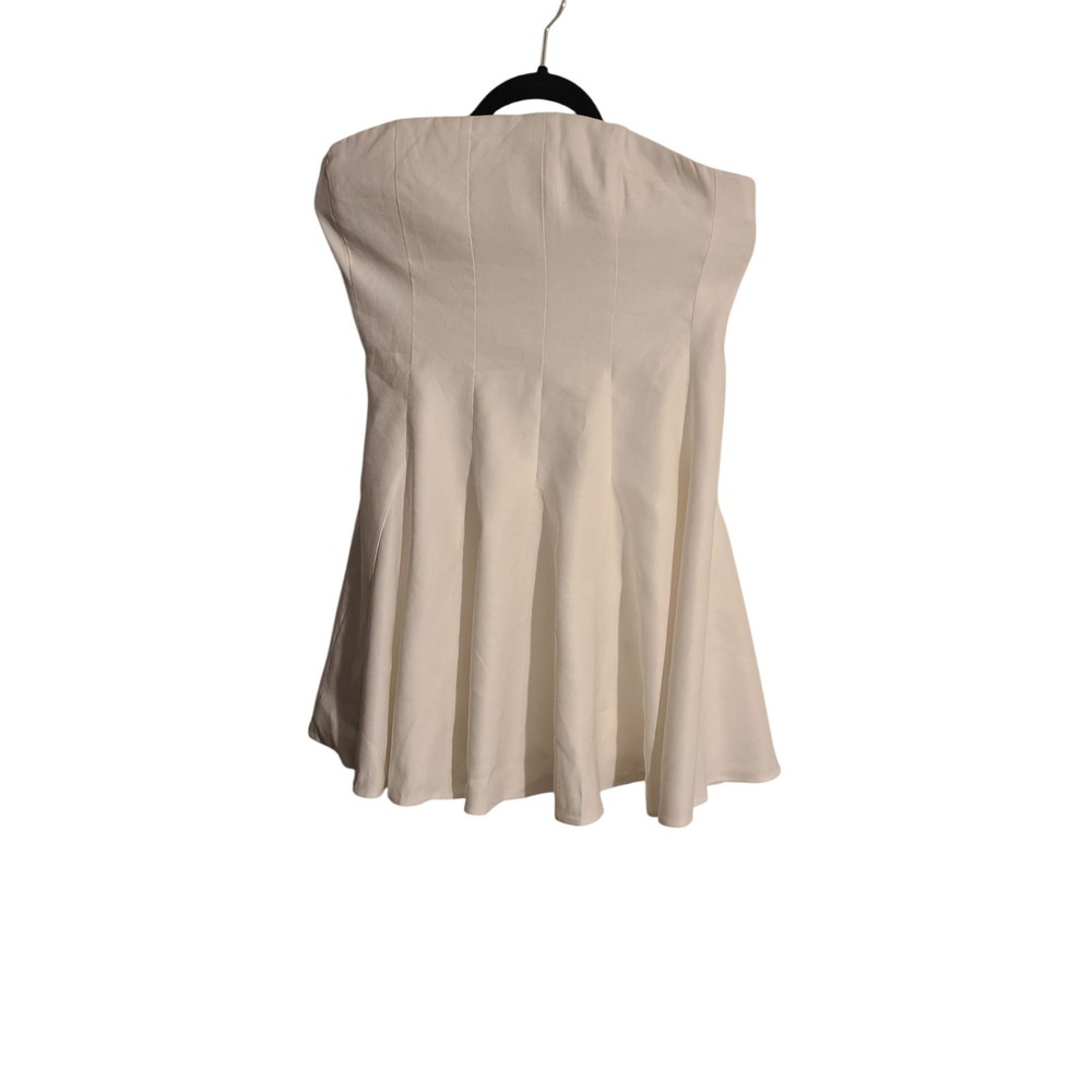 Milly Cameron Solid Linen Strapless Dress Size 8 MSRP 325.00